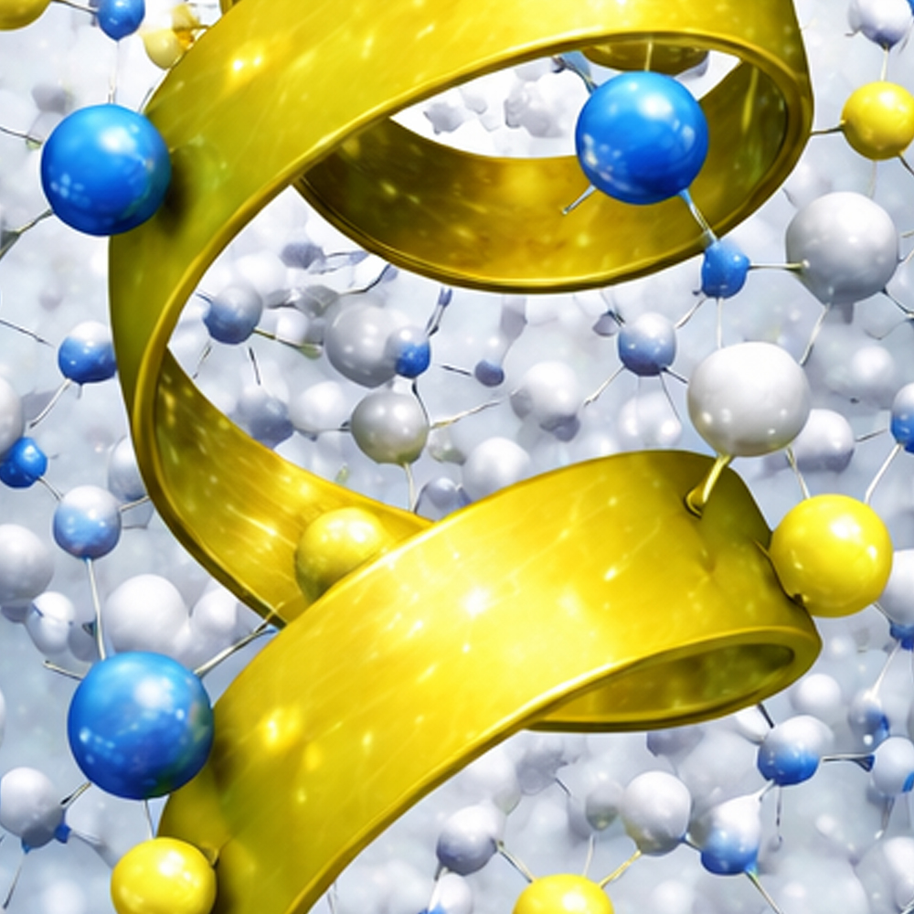 Visualizaci&oacute;n-molecular-3D-de-una-estructura-de-prote&iacute;na-helicoidal-amarilla-rodeada-por-redes-moleculares