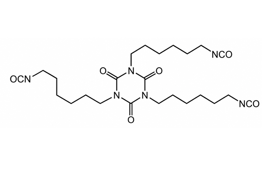 Diagrama de estructura molecular del tr&iacute;mero de isocianurato HDI